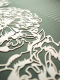 Papercut Ketubah Peonies