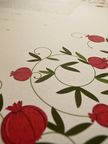 Signature Ketubah Design (Cotton Paper) Pomegranate Branches