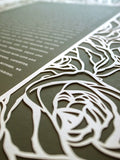 Ketubah Papercut - Roses Frame (Classic Design)