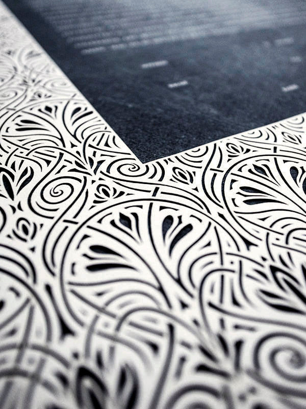 Ketubah Papercut - Art Nouveau Lace (Classic Design)