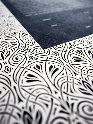Papercut Ketubah Art Nouveau Lace