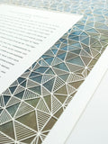 Ketubah Papercut - Geometric (Printed Border)