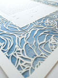 Ketubah Papercut - Roses Frame (Printed Border)