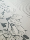 Signature Ketubah - Southern Magnolias on Bookcloth
