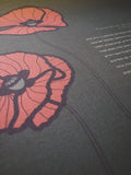 Signature Ketubah - Poppies on Bookcloth