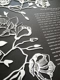 Ketubah Papercut - Southern Magnolias (Classic Design)