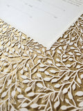 Ketubah Papercut - Lace Leaves (Metallic Border)