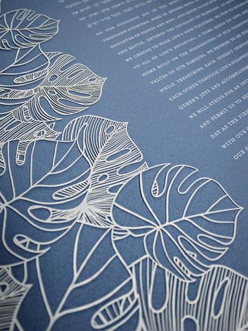 Ketubah Papercut - Tropical Flora (Classic Design)