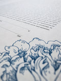 Signature Ketubah Design (Cotton Paper) Peony Corner