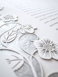 Ketubah Papercut - Blooming Garden (Metallic Border)