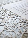 Ketubah Papercut - Lace Leaves (Metallic Border)