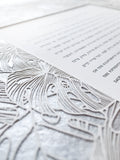Ketubah Papercut - Tropical Frame (Metallic Border)