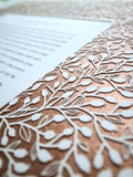 Ketubah Papercut - Lace Leaves (Metallic Border)
