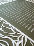Ketubah Papercut - Roses Frame (Classic Design)