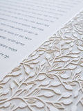 Papercut Ketubah Lace leaves
