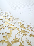 Ketubah Papercut - Cherry Blossoms (Metallic Border)