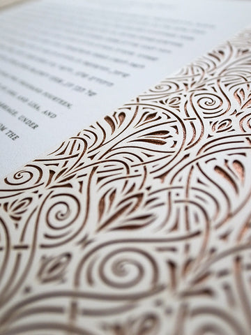Papercut Ketubah Art Nouveau Lace