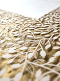Ketubah Papercut - Lace Leaves (Metallic Border)