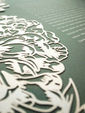 Papercut Ketubah Peonies
