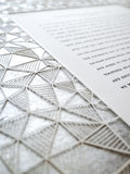 Ketubah Papercut - Geometric (Metallic Border)