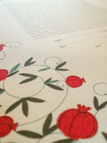 Signature Ketubah Design (Bookcloth) Pomegranate Branches