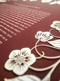 Papercut Ketubah Blooming Garden