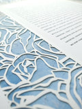 Ketubah Papercut - Roses Frame (Printed Border)