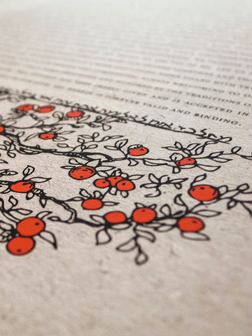 Signature Ketubah Design (Cotton Paper) Branch Frame