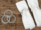 Hebrew Blessing Pewter Napkin Rings