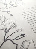 Signature Ketubah Design (Washi Paper) Southern Magnolias