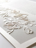 Ketubah Papercut - Southern Magnolias (Classic Design)