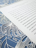 Ketubah Papercut - Tropical Frame (Printed Border)