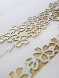 Ketubah Papercut - Falling Blossoms (Metallic Border)
