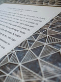 Ketubah Papercut - Geometric (Metallic Border)