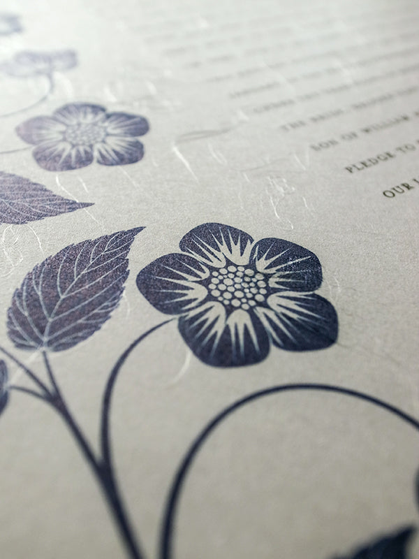 Signature Ketubah Design (Washi Paper) Blooming Garden
