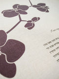 Signature Ketubah - Orchid Branch on Bookcloth