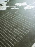Signature Ketubah Orchid Branch on Washi Paper