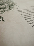 Signature Ketubah Design (Cotton Paper) Peony Corner