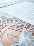 Ketubah Papercut - Tropical Frame (Metallic Border)