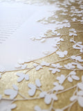 Ketubah Papercut - Sprigs (Metallic Border)
