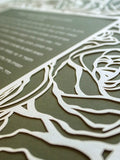 Ketubah Papercut - Roses Frame (Classic Design)