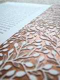 Ketubah Papercut - Lace Leaves (Metallic Border)