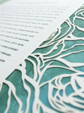 Ketubah Papercut - Roses Frame (Printed Border)