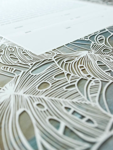 Ketubah Papercut - Tropical Frame (Printed Border)