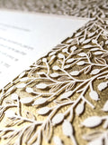 Ketubah Papercut - Lace Leaves (Metallic Border)