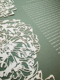 Papercut Ketubah Peonies