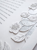 Ketubah Papercut - Blooming Garden (Metallic Border)