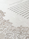 Papercut Ketubah Lace Fringe on Washi Paper