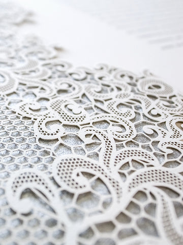 Papercut Ketubah Lace Fringe