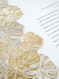Ketubah Papercut - Tropical Flora (Metallic Border)
